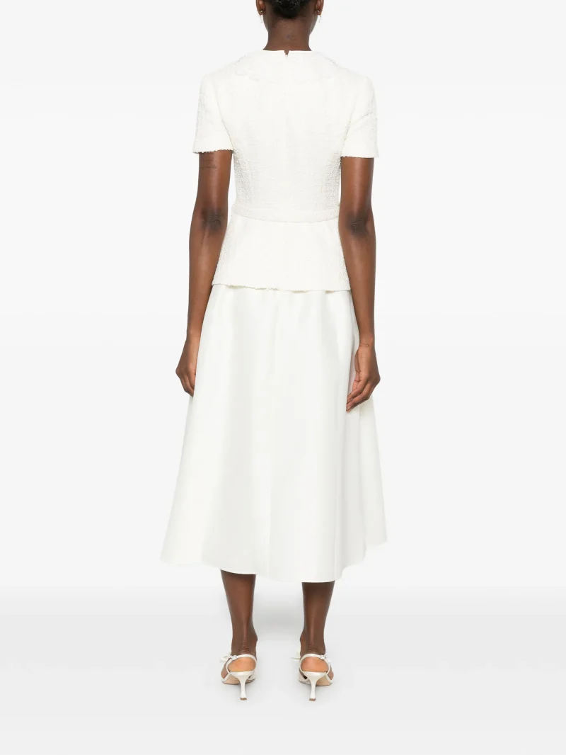 Alternative view of Rochie midi Self-Portrait Boucle-Knit Belted ecru