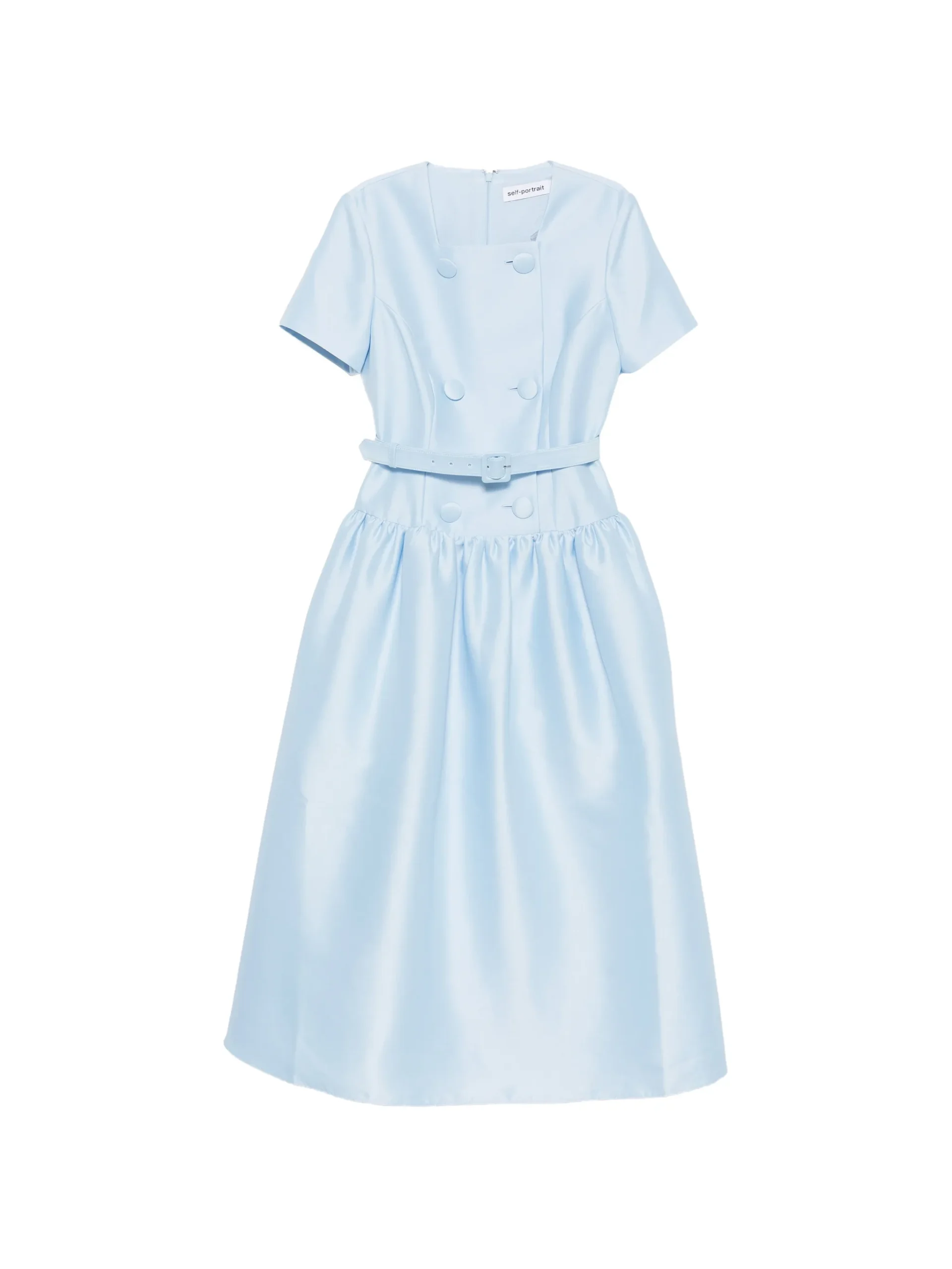Rochie midi Self-Portrait Double-Breasted albastru
