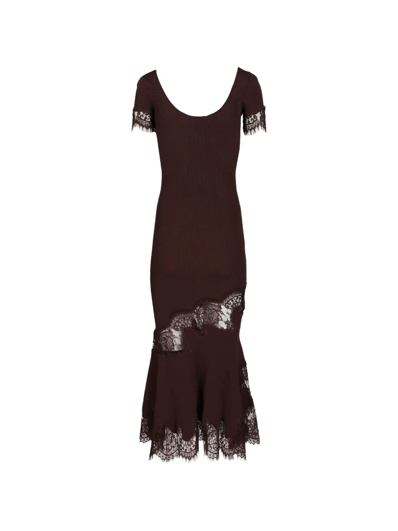 Alternative view of Rochie midi Self-Portrait Lace-Trim maro