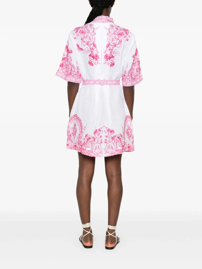 Alternative view of Rochie mini Camilla Livin la vida rosa alb