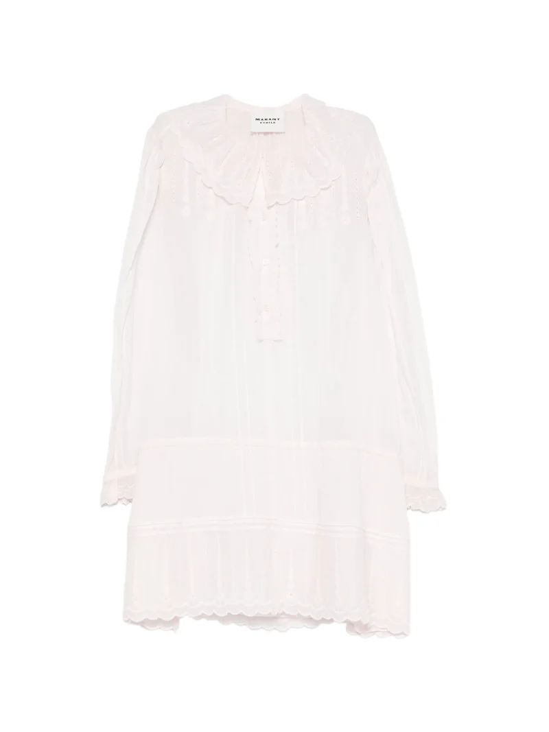 Rochie mini Marant Etoile Lenora Broderie-Anglaise Ruffled roz
