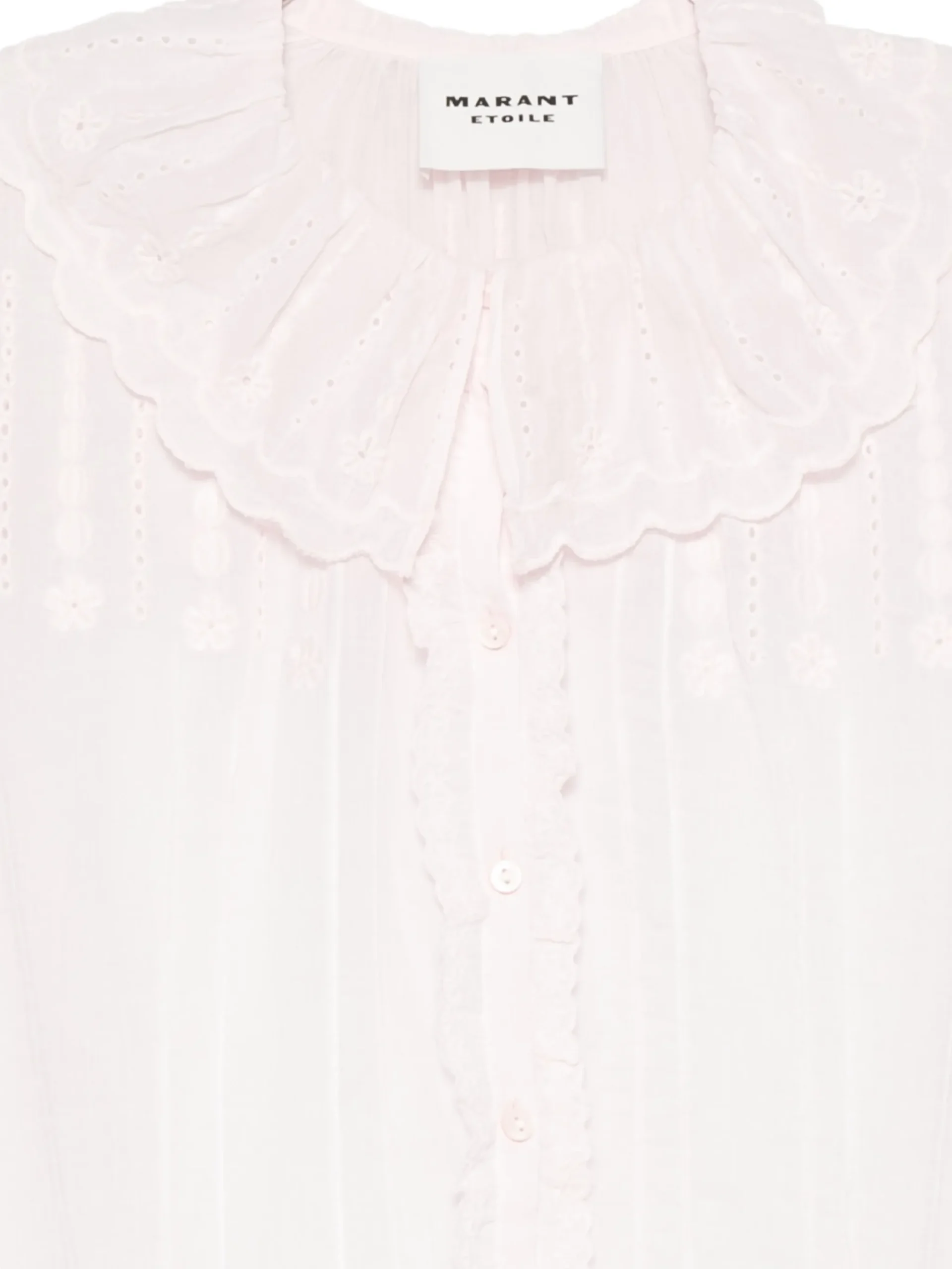 Rochie mini Marant Etoile Lenora Broderie-Anglaise Ruffled roz - imagine 3
