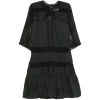 Rochie mini Paige Guipure-Lace Pintuck-Detail negru