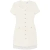 Rochie mini Self-Portrait Lace-Trimmed Boucle ecru