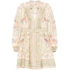 Rochie mini Zimmermann Roselight Floral-Print Linen verde