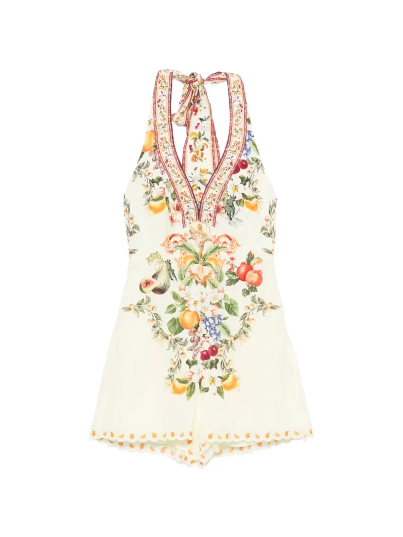 Salopeta Camilla Button Front Halter Va va Vintage bej