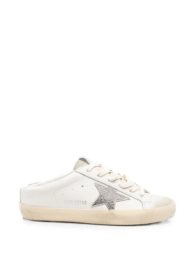Sneakers Golden Goose Super-Star Crystal-Embellished alb