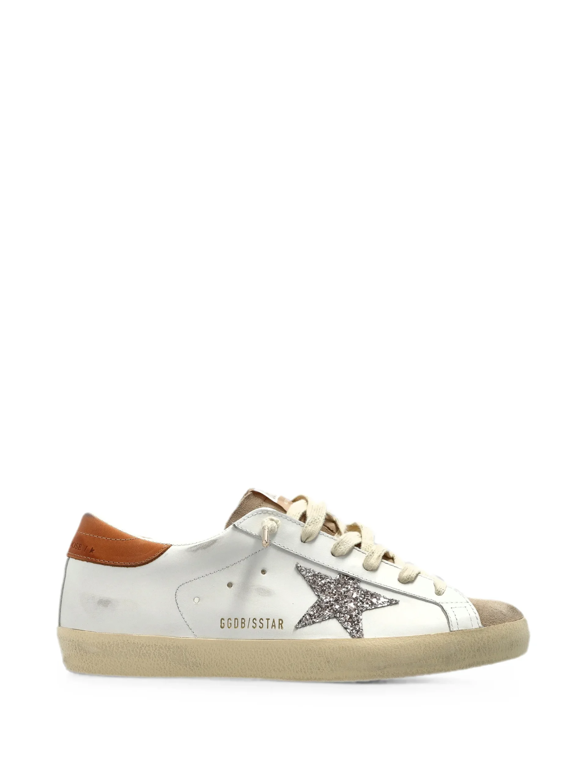 Sneakers Golden Goose Super-Star Glitter-Detail alb