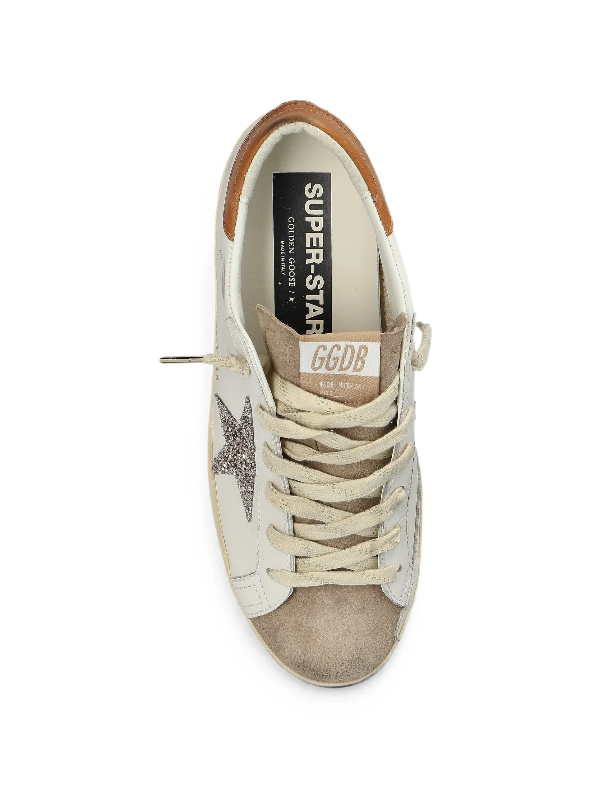 Sneakers Golden Goose Super-Star Glitter-Detail alb - imagine 5
