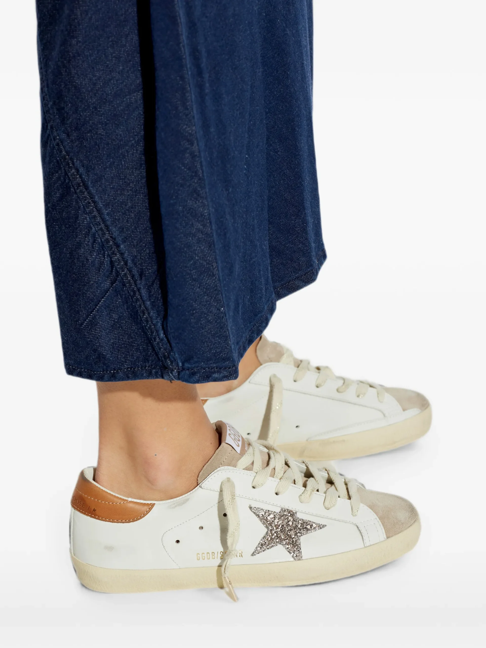 Sneakers Golden Goose Super-Star Glitter-Detail alb - imagine 3