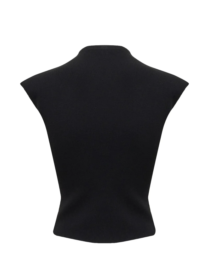 Alternative view of Top A.W.A.K.E. Mode Knitted Sleeveless negru