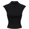 Top A.W.A.K.E. Mode Knitted Sleeveless negru