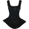 Top A.W.A.K.E. Mode Sequin-Embellished Peplum negru