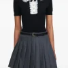 Top Self-Portrait Lace-Collar negru