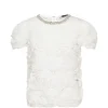 Top Self-Portrait Rosette-Embellished Sequined alb