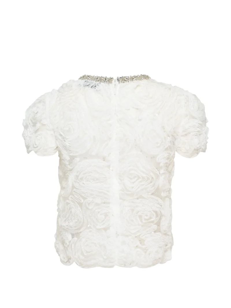 Alternative view of Top Self-Portrait Rosette-Embellished Sequined alb
