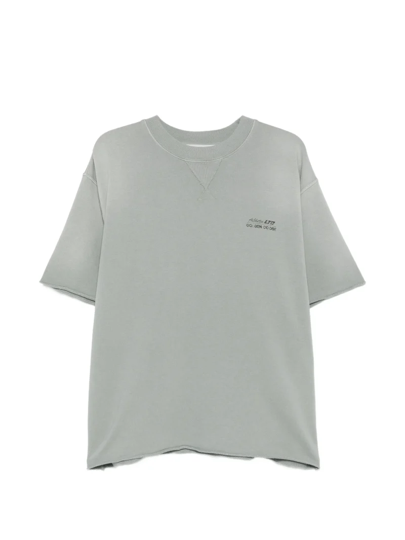 Tricou Golden Goose Robert Over Logo-Print Short-Sleeve verde