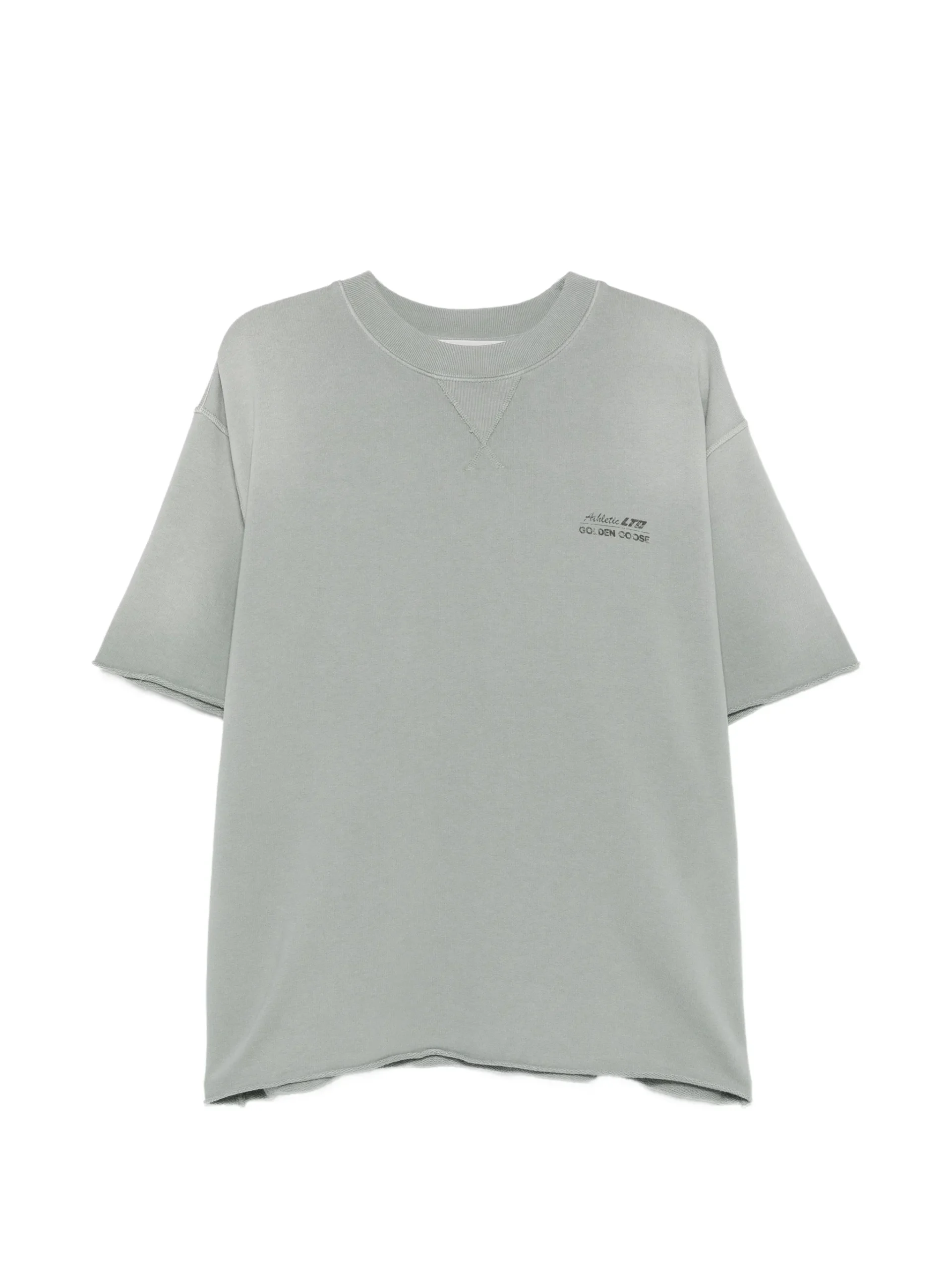 Tricou Golden Goose Robert Over Logo-Print Short-Sleeve verde