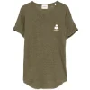Tricou Marant Etoile Koldia Logo-Print Slub-Texture khaki