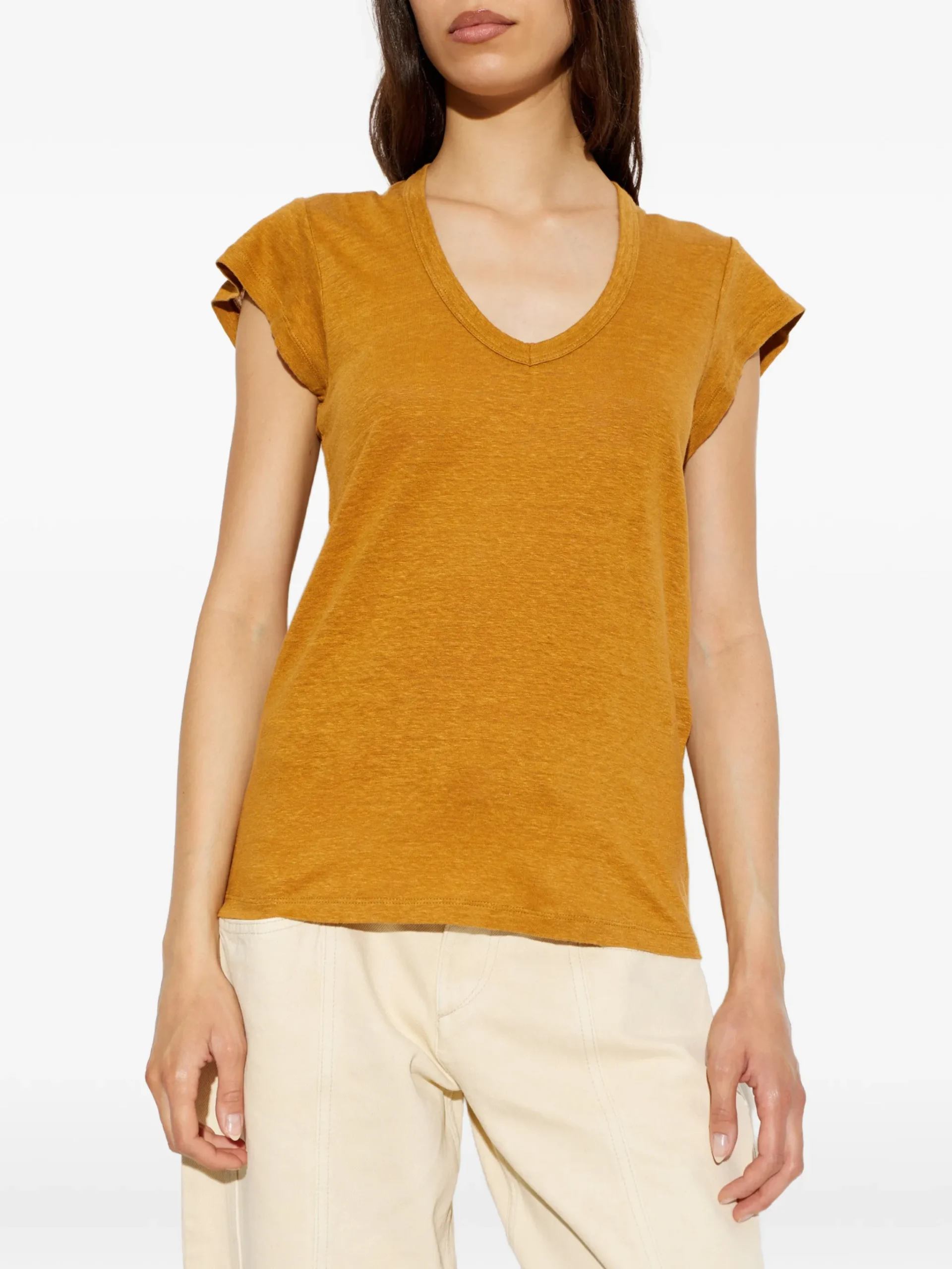 Tricou Marant Etoile Zankou V-neck portocaliu - imagine 3