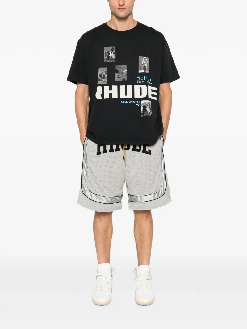 Alternative view of Tricou RHUDE logo-print graphic-print negru