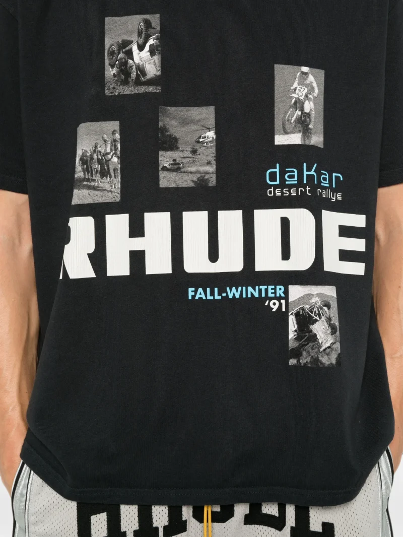 Tricou RHUDE logo-print graphic-print negru - imagine 3