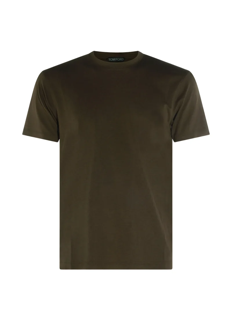 Tricou TOM FORD Logo-Embroidered Crew-Neck khaki