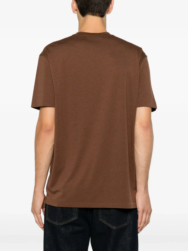 Alternative view of Tricou TOM FORD Logo-Embroidered Crew-Neck maro