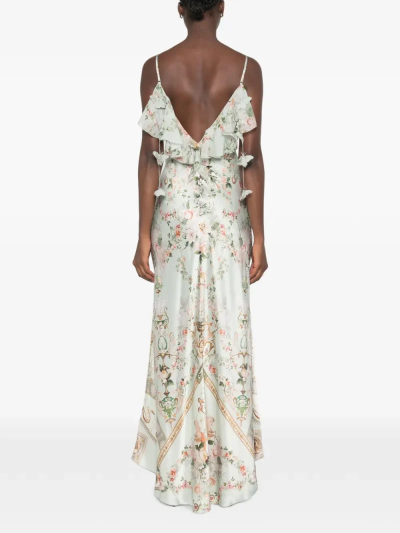 Alternative view of Rochie maxi Camilla Floral-Print Sleeveless verde