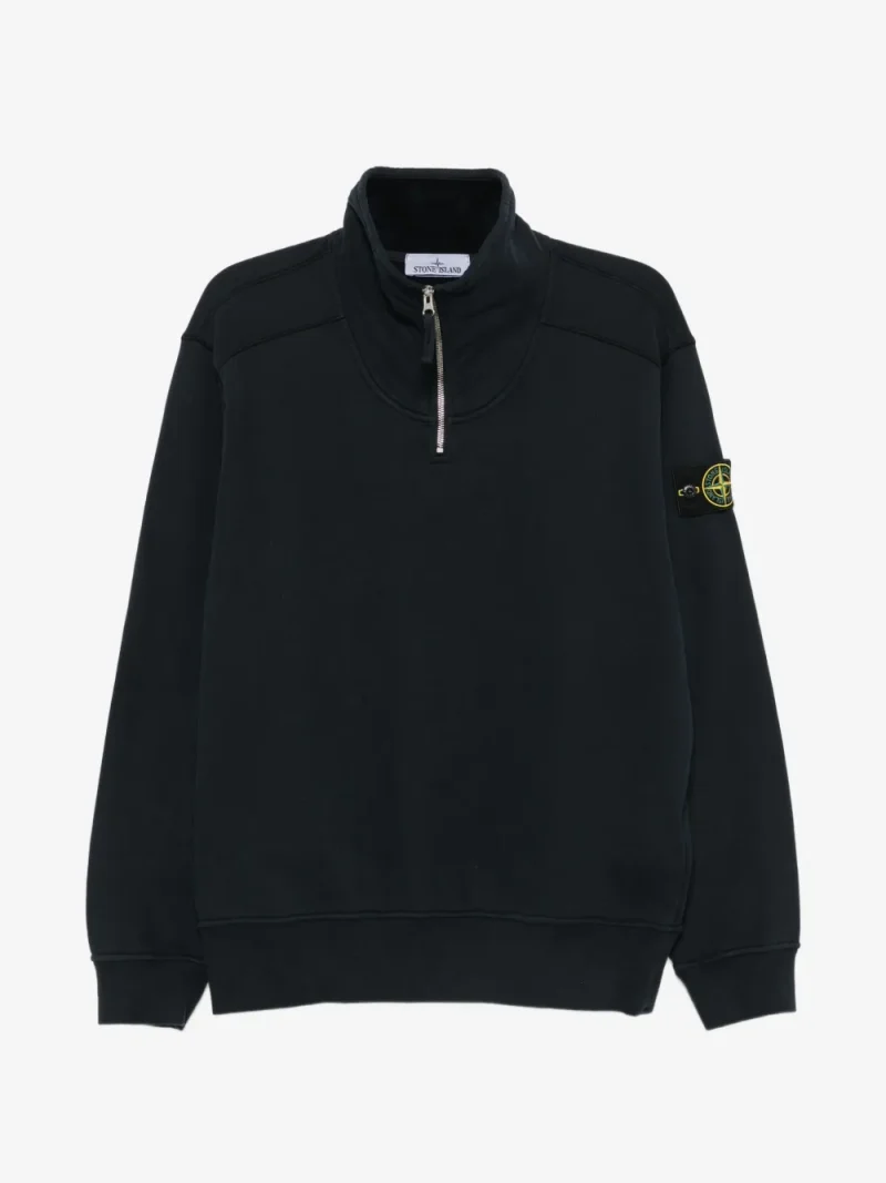 Hanorac Stone Isalnd Felpa Quarter-Zip Logo-Patch bleumarin