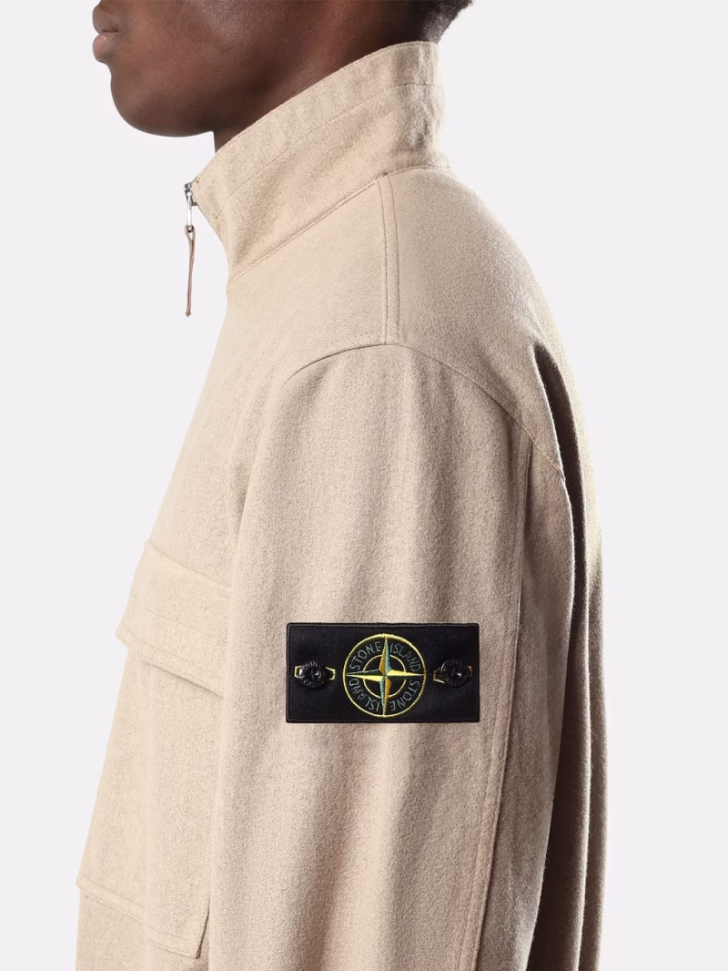 Jacheta Stone Island Comfort-Fit Zip-up Overshirt bej - imagine 4