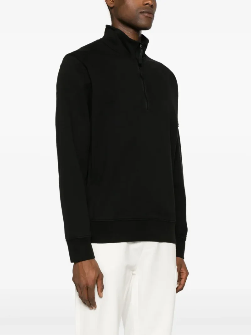 Bluza Stone Island Compass-Patch Zip-Up Black negru - imagine 3