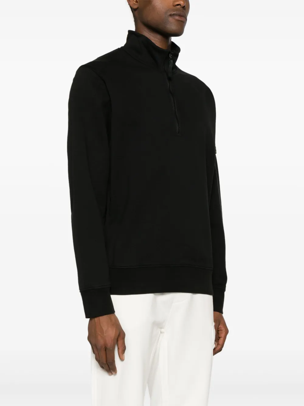 Bluza Stone Island Compass-Patch Zip-Up Black negru - imagine 3