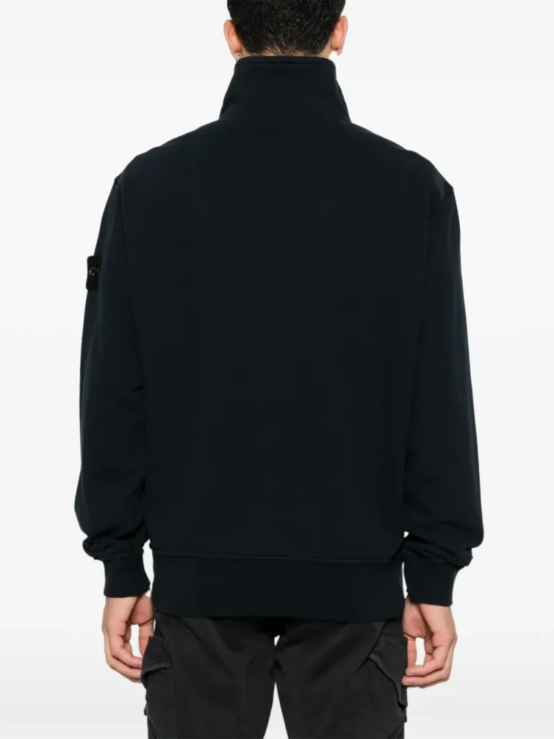 Alternative view of Hanorac Stone Isalnd Felpa Quarter-Zip Logo-Patch bleumarin