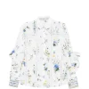 Camasa Camilla Floral-Print Ruffled alb
