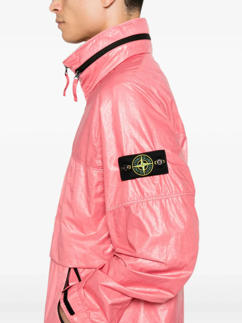 Jacheta Stone Island Hooded Zip-Up roz - imagine 5