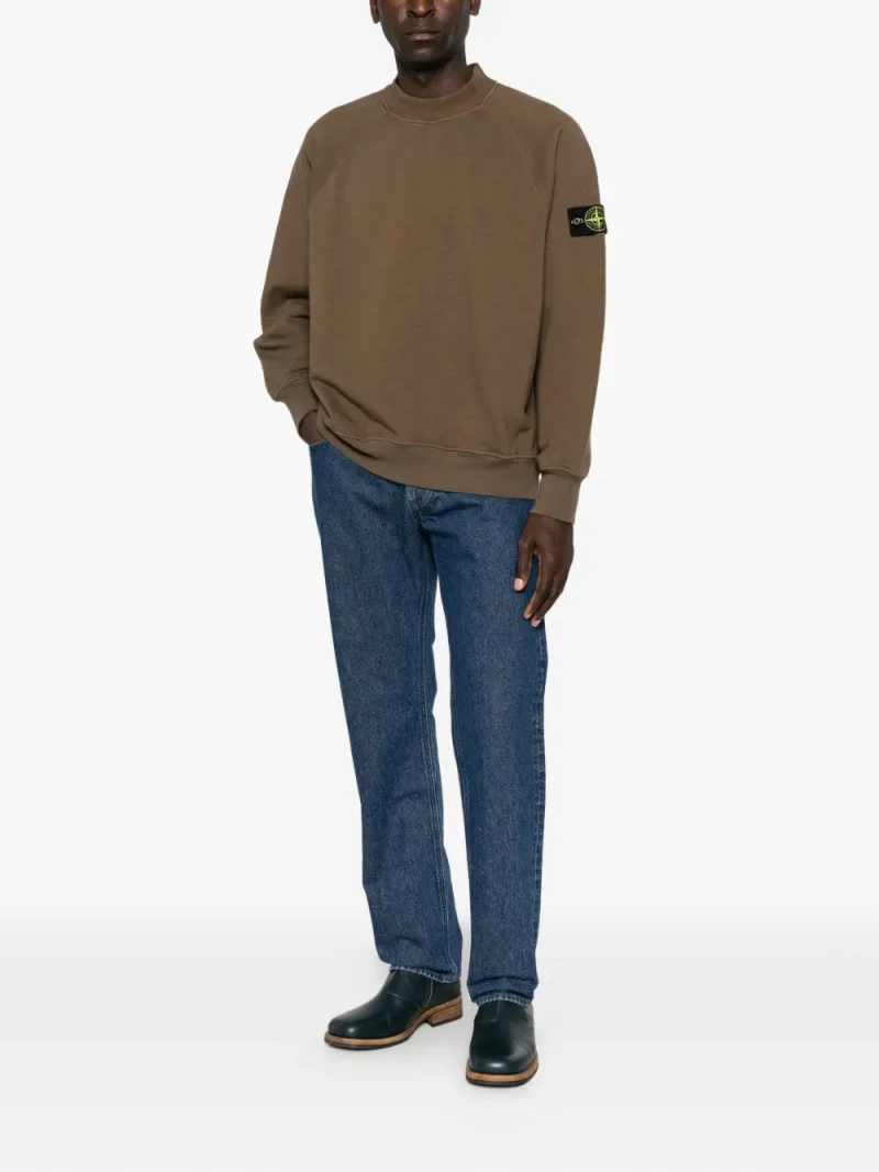 Bluza Stone Island Tubular Cotton Fleece maro - imagine 4