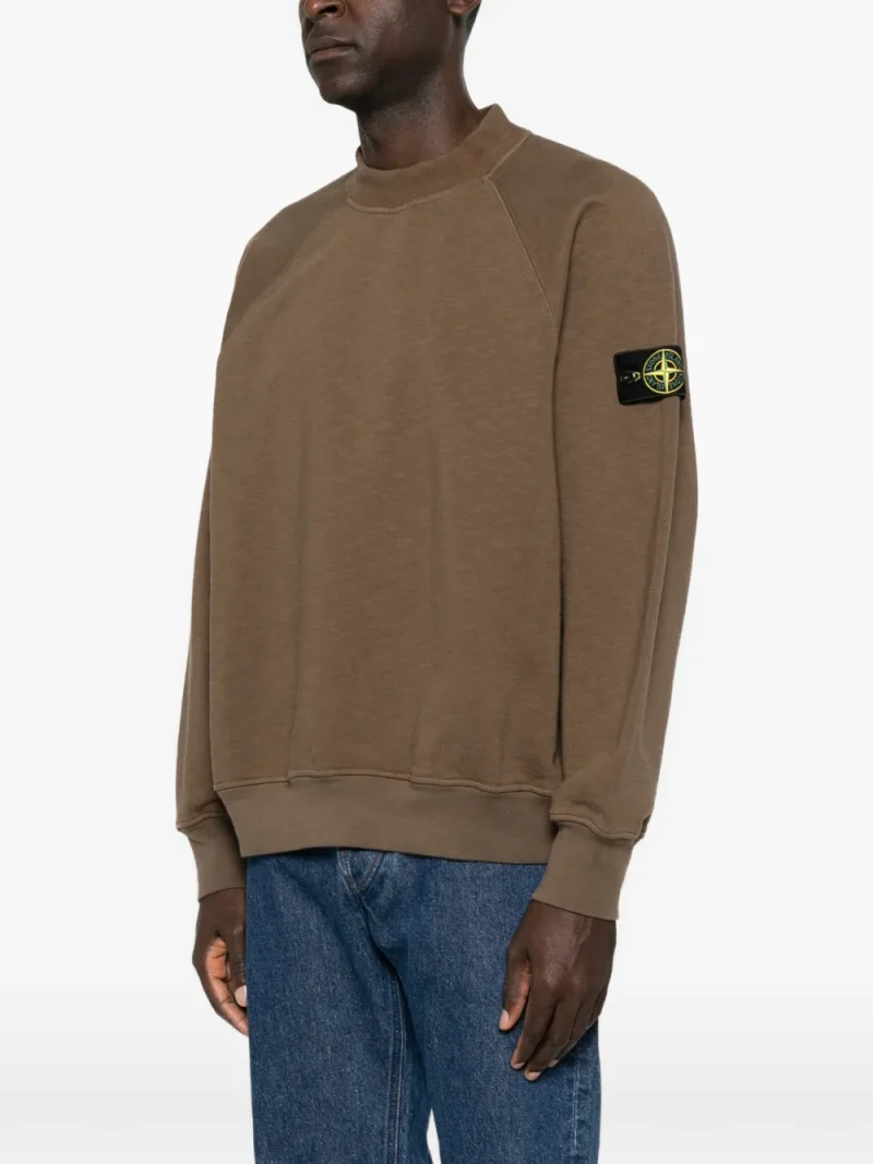Bluza Stone Island Tubular Cotton Fleece maro - imagine 3