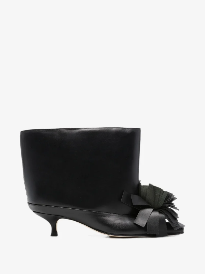 Botine A.W.A.K.E. Mode flower-detail ankle negru