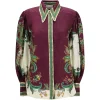 Camasa Alemais Ruthie balloon-sleeve silk-blend burgundy