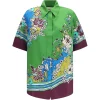 Camasa Alemais floral-print silk verde