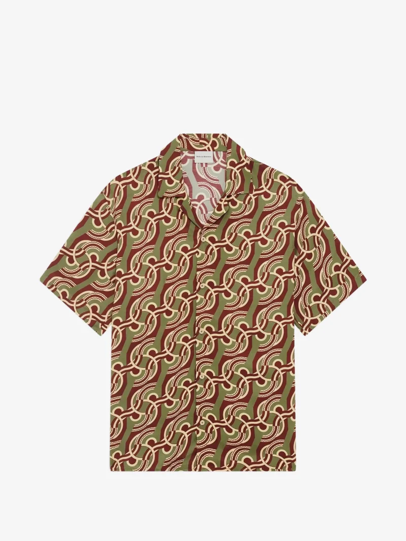 Camasa Drole De Monsieur geometric-print verde