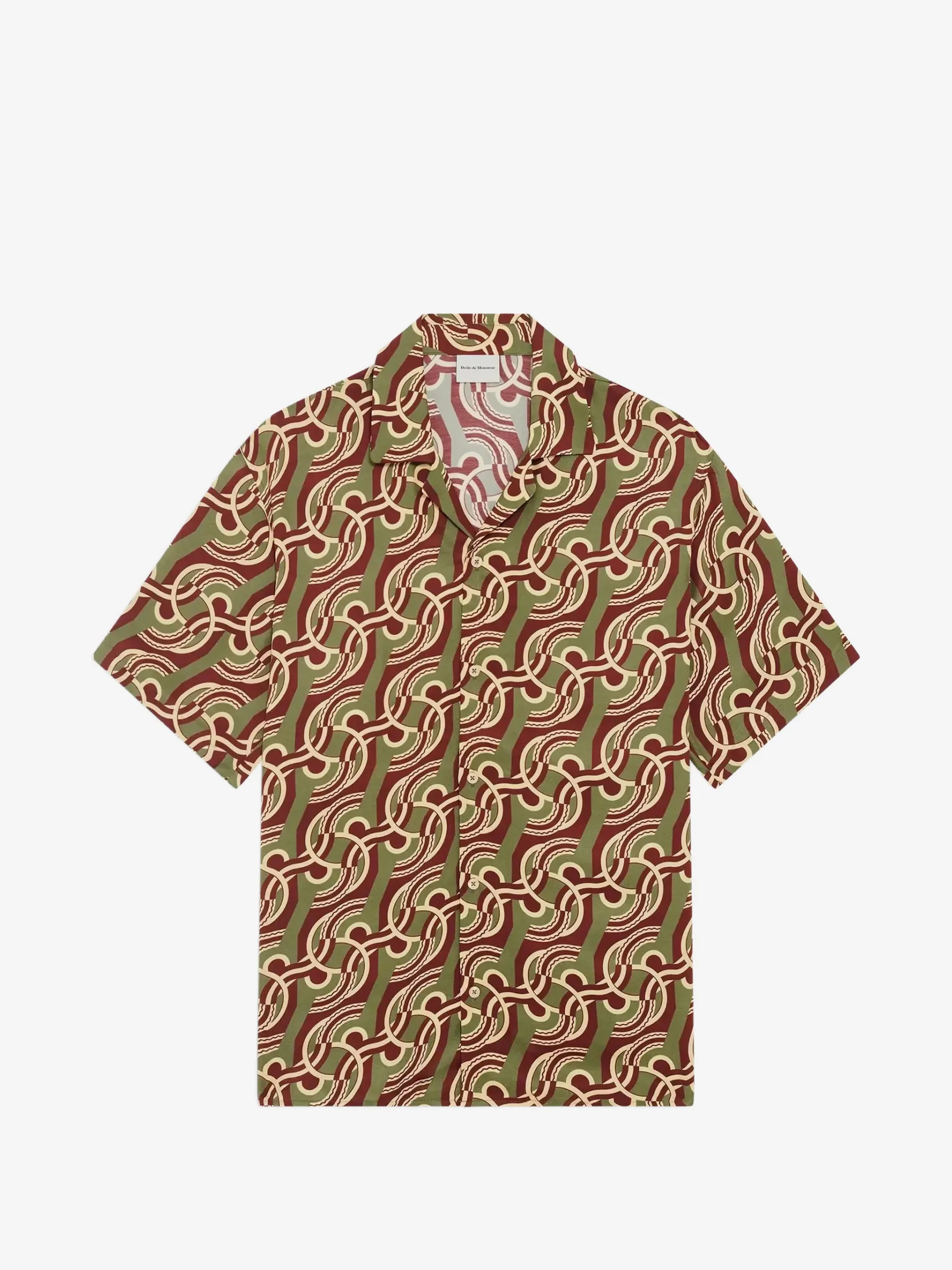 Camasa Drole De Monsieur geometric-print verde