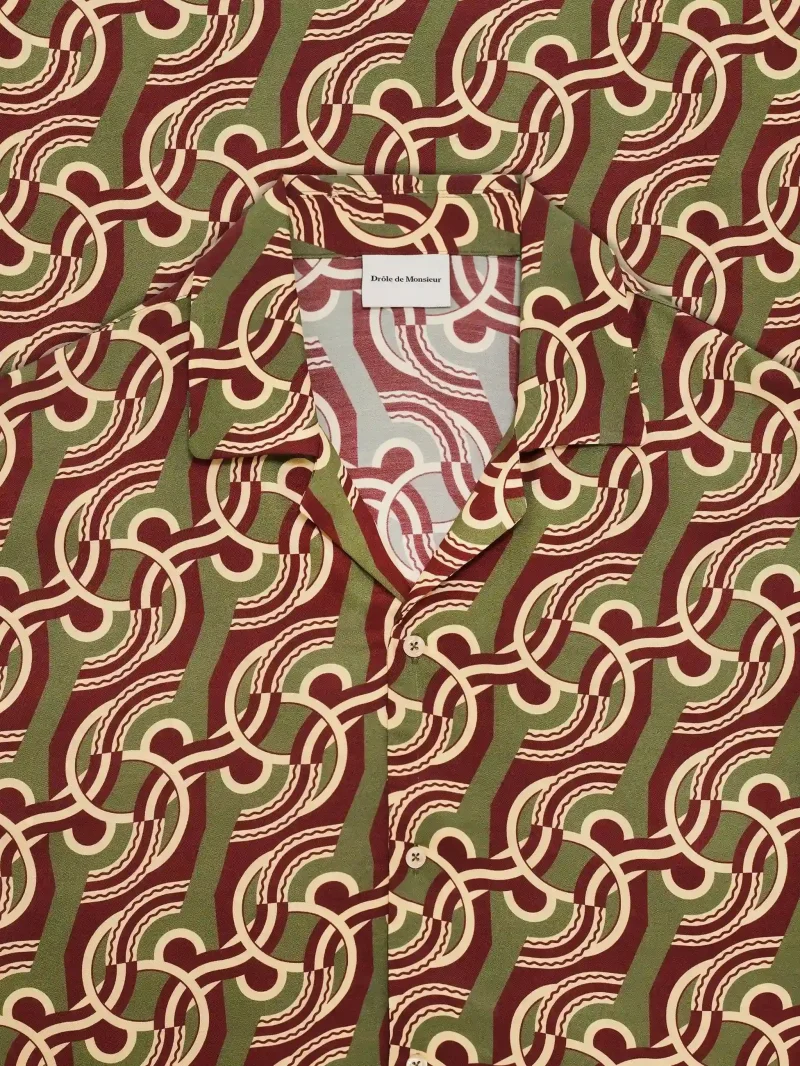 Alternative view of Camasa Drole De Monsieur geometric-print verde