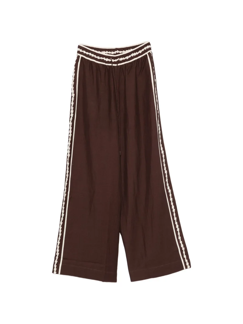 Pantaloni ALEMAIS Lori side-stripe drawstring palazzo maro