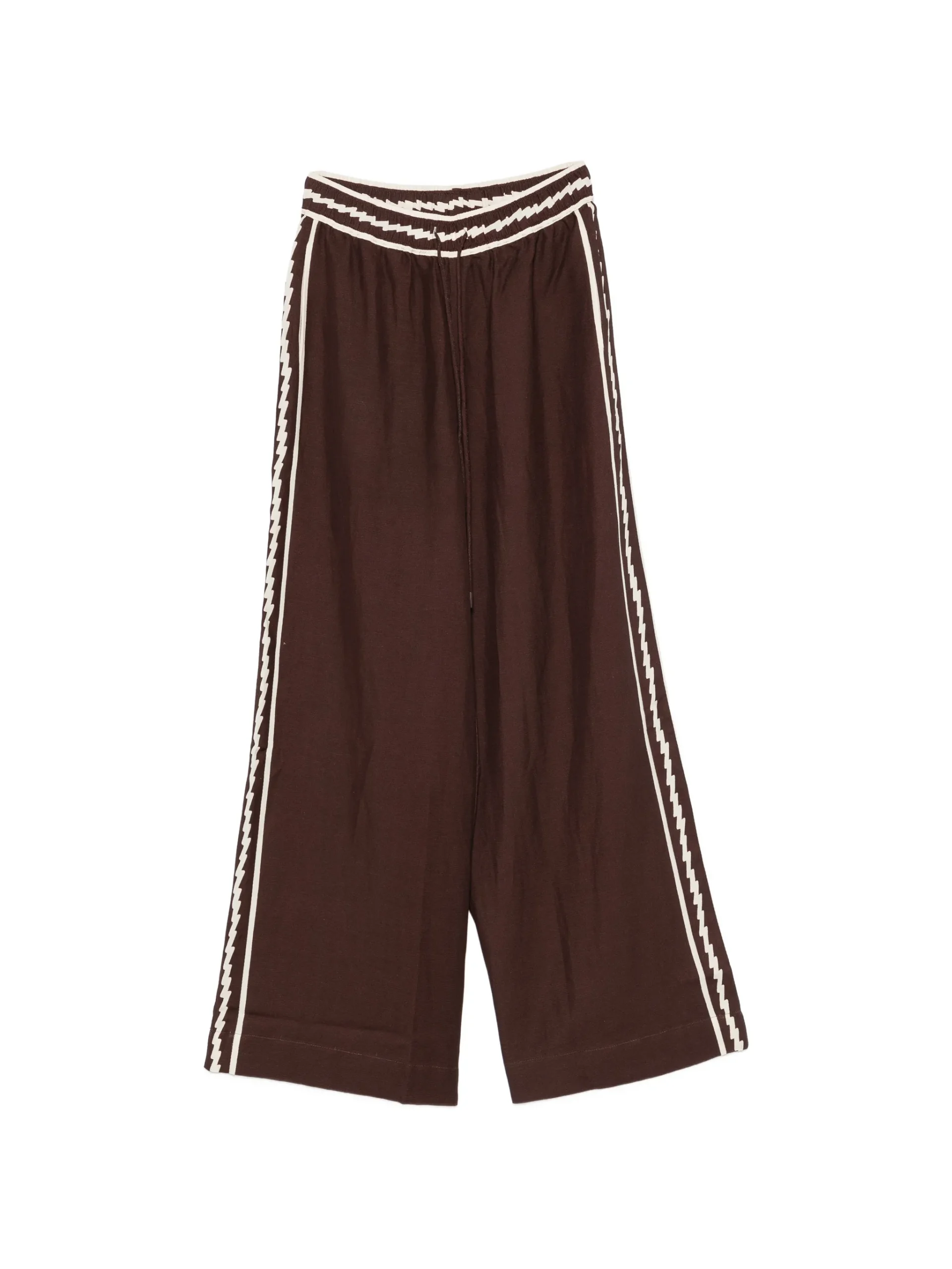 Pantaloni ALEMAIS Lori side-stripe drawstring palazzo maro