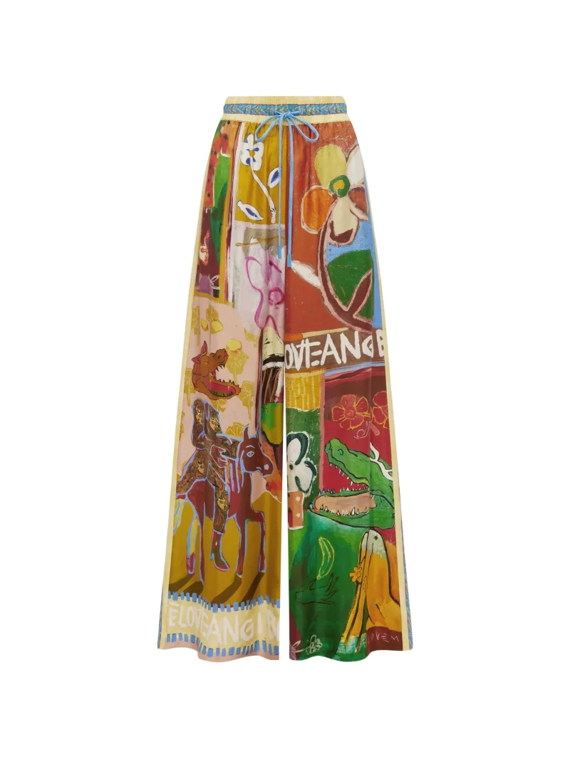Pantaloni Alemais drawstring-fastening palazzo multicolor