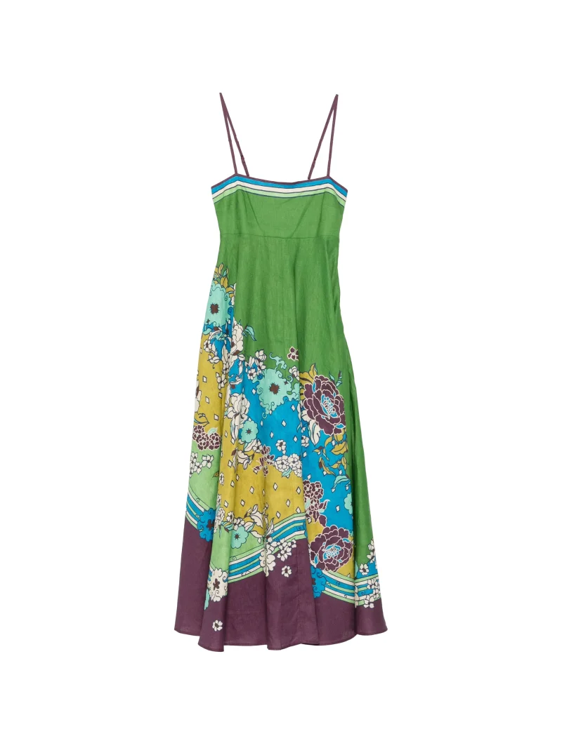 Rochie midi ALEMAIS Nanci floral-print verde