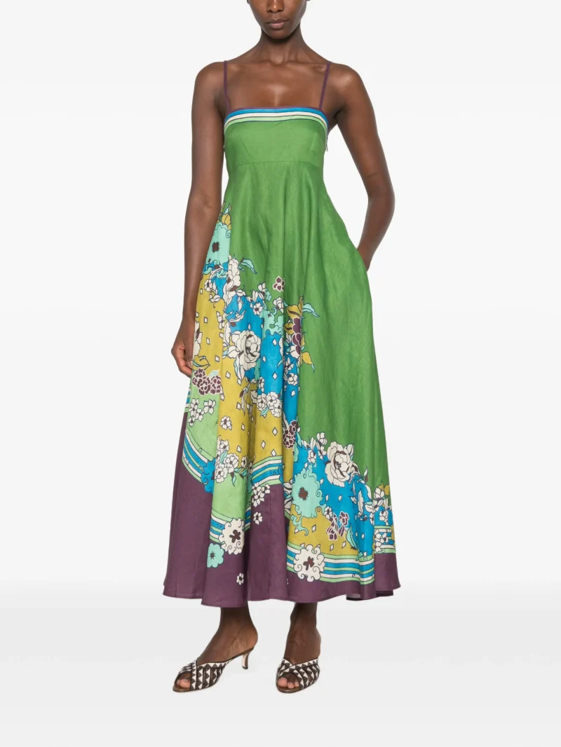 Alternative view of Rochie midi ALEMAIS Nanci floral-print verde