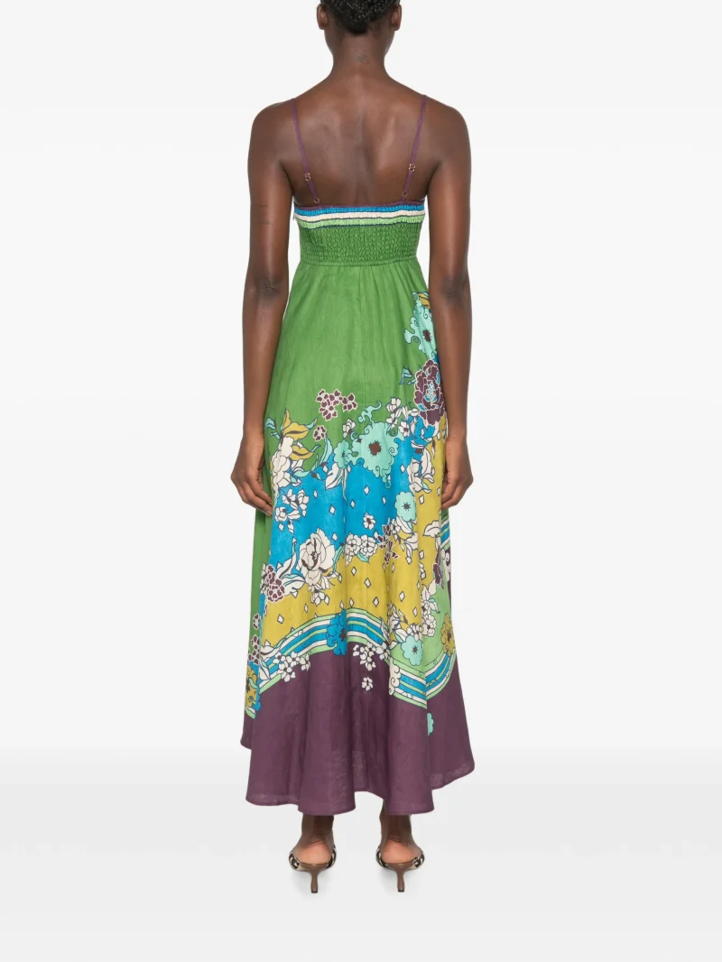 Rochie midi ALEMAIS Nanci floral-print verde - imagine 4